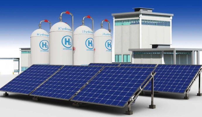 solar panels and hydrogen storage units